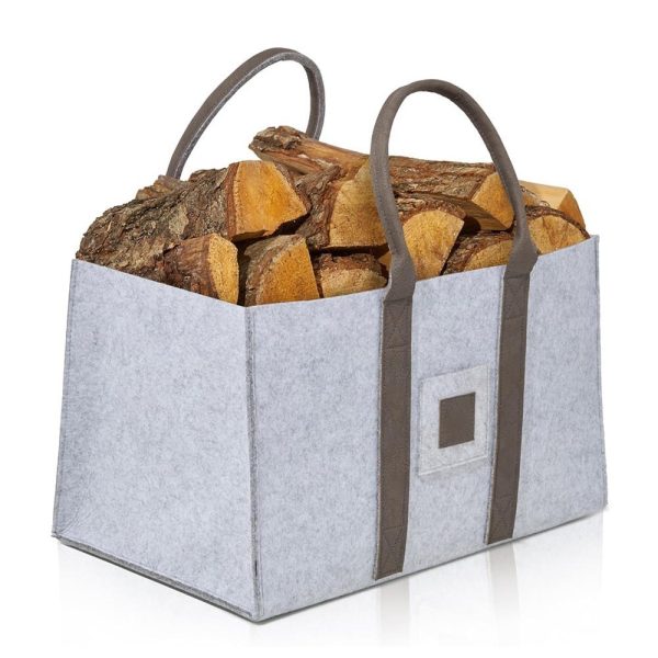 Cos Multifunctional pentru Rufe Murdare, Cos Depozitare, Flippy, Gri, 50x34x32, Geanta Durabila pentru Lemne si Accesorii