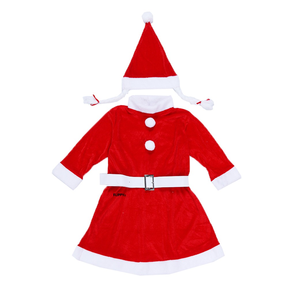 Costum Craciunita Flippy® Fata, 7-9 ani, 3 piese, Catifea - Image 2