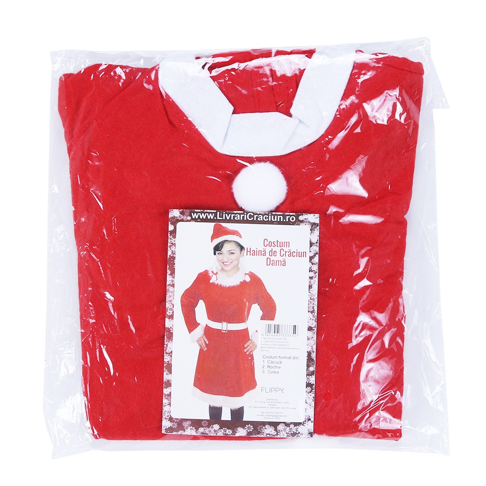 Costum Craciunita Flippy® Femeie, Adult, 3 piese, Polar - Image 3
