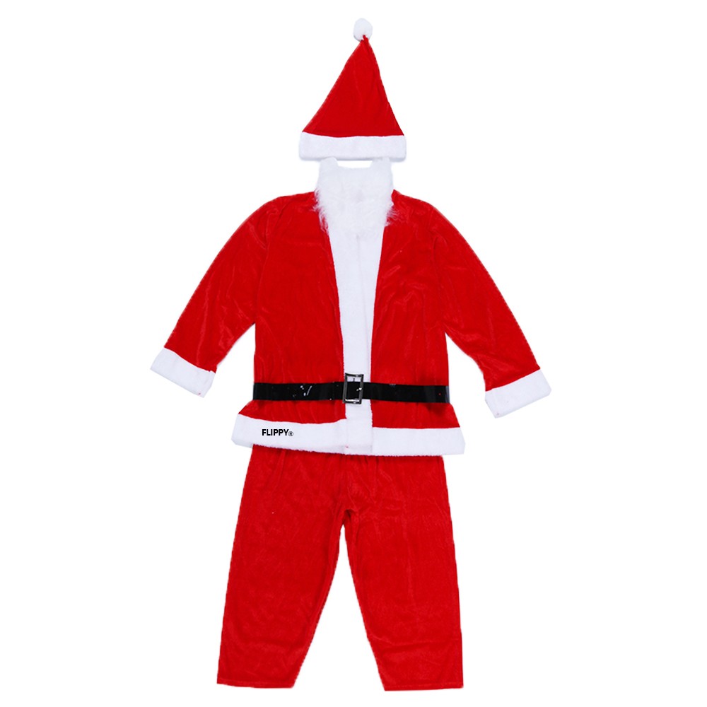 Costum Mos Craciun Flippy® Baiat, 7-9 ani, 5 piese, Catifea - Image 2