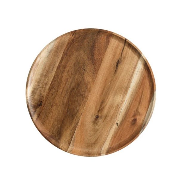Farfurie din Lemn, Flippy, Rotunda, pentru Alimente sau Decor, 25 x 1.5 cm, Natur