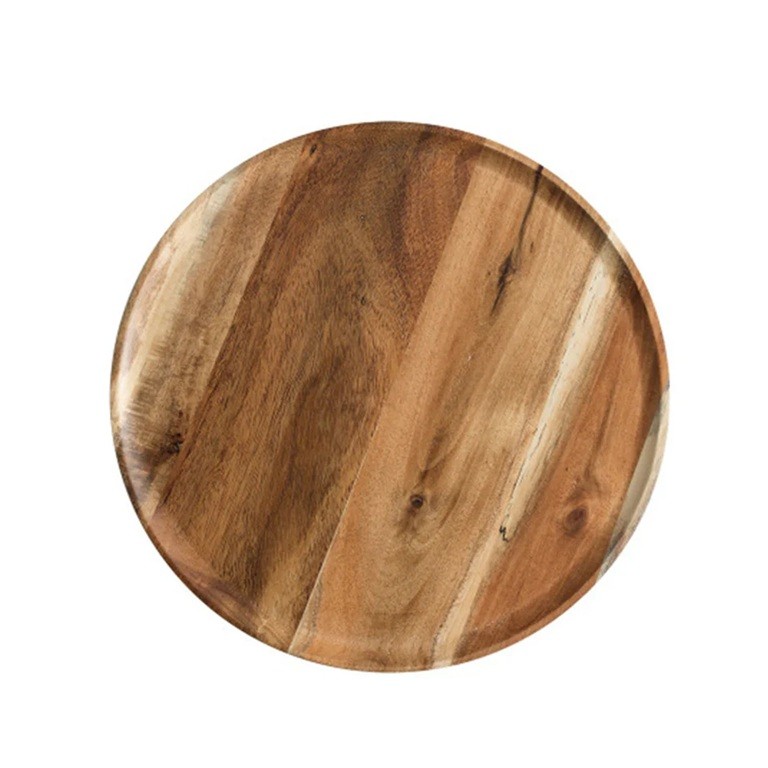 Farfurie din Lemn, Flippy, Rotunda, pentru Alimente sau Decor, 30 x 1.5 cm, Natur