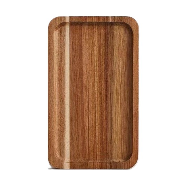 Tava din Lemn, Flippy, Dreptunghiulara, pentru Alimente sau Decor, 25 x 15 x 1.5 cm, Natur