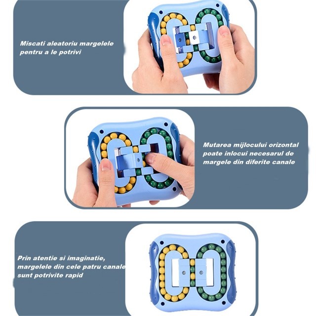 Cub magic interactiv, Magic Bean, jucarie antistres potrivit pentru copii si adulti, Albastru - Image 7