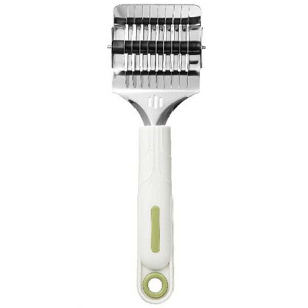 Dispozitiv de taiat Taietei, Flippy, din Plastic cu Inox Razatoare, Curatator de Legume-Fructe, Maner Anti Alunecare, 22 x 6.5 cm Alb