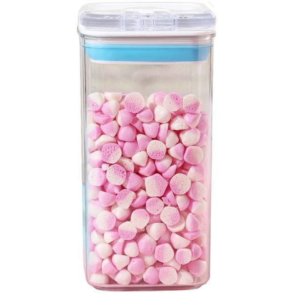Cutie de Depozitare Alimente, Flippy, Cutie de tip Container pentru Bucatarie, Cutie pentru Condimente, din PET ABS Silicon, 10 x 10 x 20.5 cm, 370 g, 1.2L Transparenta