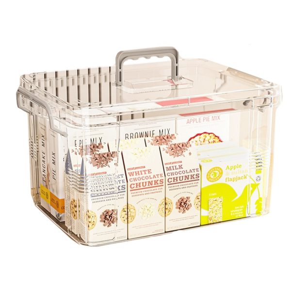 Cutie De Depozitare, Flippy, Tip Valiza, pentru Alimente, Jucarii, Accesorii, Transparenta, Marime L, 38.5x27.5x22 cm