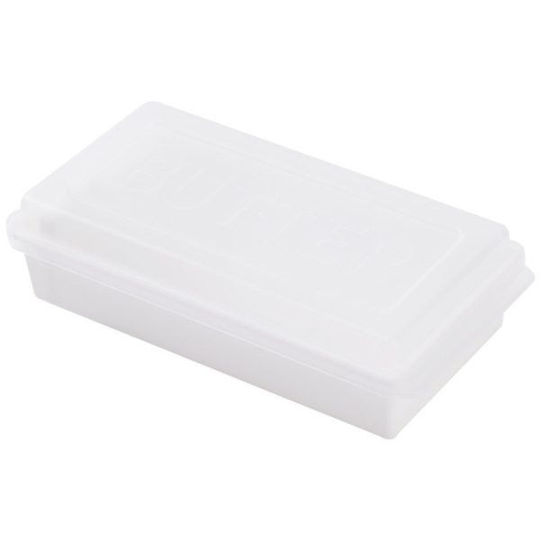 Cutie de Unt, Flippy, cu Capac, Multifunctionala, cu Spatula Portionare, 15.9  x 8.8 x 4.9 cm, Alb