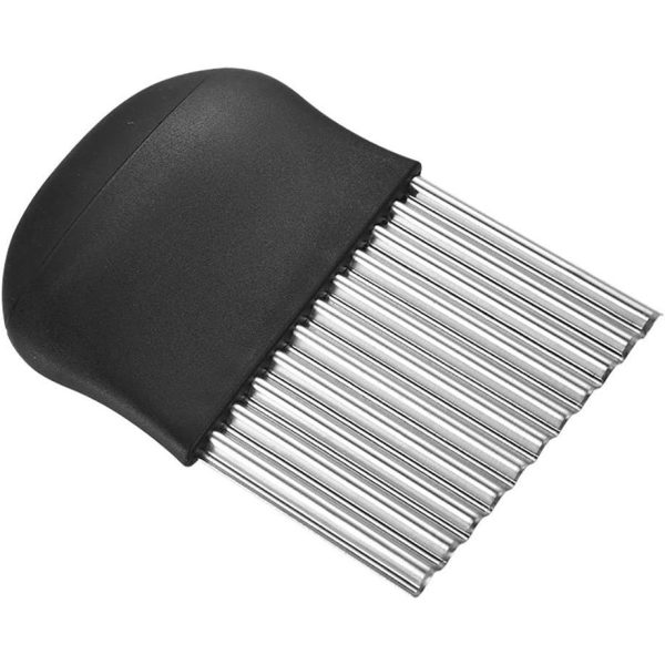 Cutit pentru Cartofi Ondulati, Flippy, pentru Legume, Forma Ondulata, Usor de Utilizat, Taiere, Negru