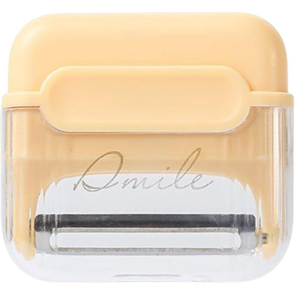 Decojitor/Curatator manual de legume si fructe, Flippy, portabil, cu magnet, doua lame, Inox, Galben, 6.7x6x1.6 cm
