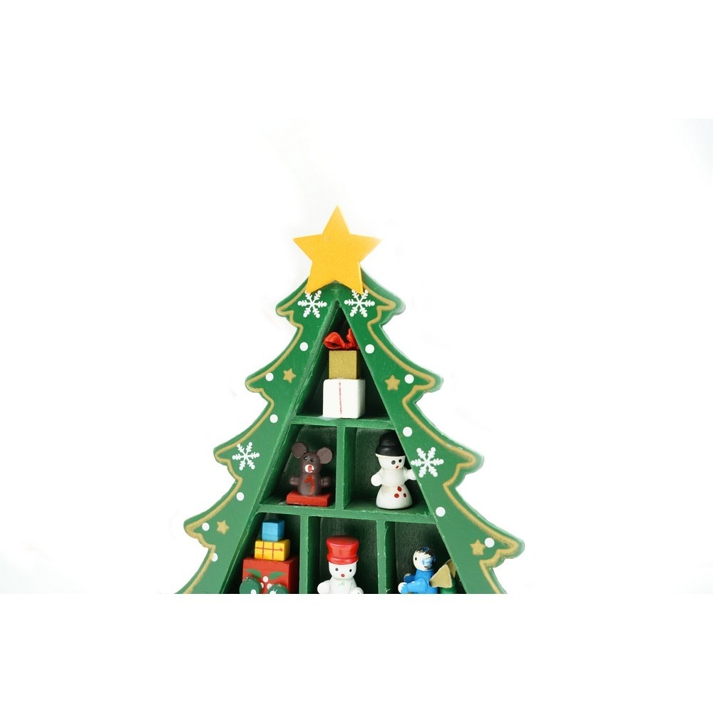 Decoratiune Craciun, Brad, Verde, 3 randuri cu ornamente, 12 cm x 18 cm, Lemn, Flippy - Image 8
