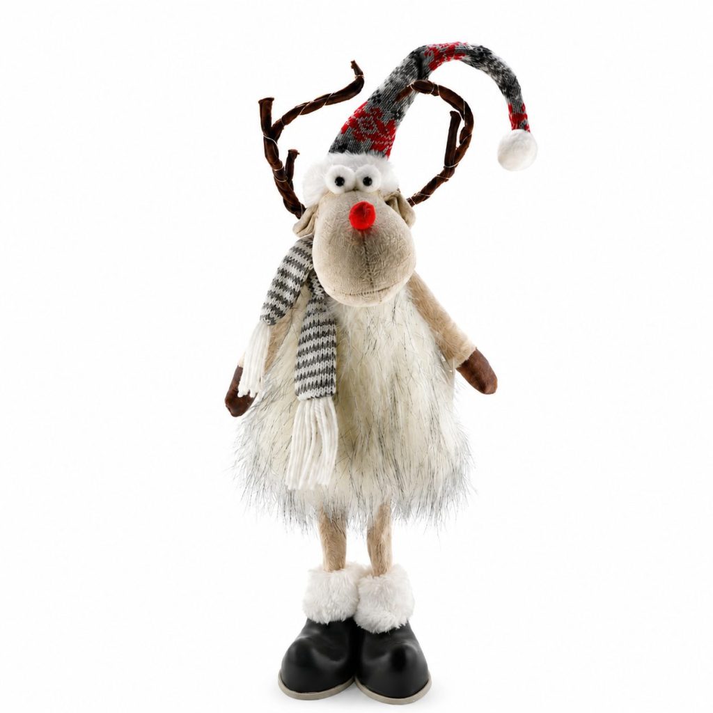 Decoratiune de Craciun, figurina Ren, alb