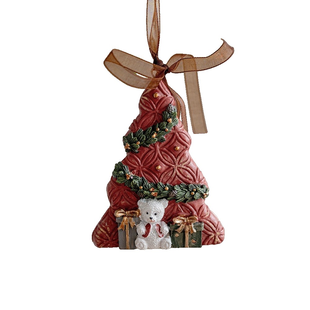 Decoratiune de Craciun, Flippy, pentru Brad, Model Bradut, 8.5 x 6.5 cm, din Rasina, Multicolor