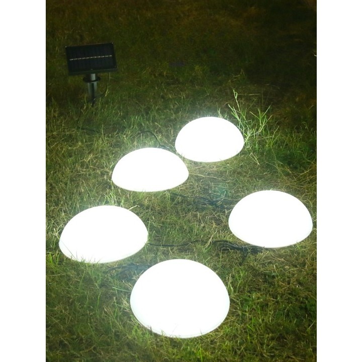 Decoratiune pentru gradina, lampi solare in forma de ciuperca, 5 ciuperci, alb rece - Image 3
