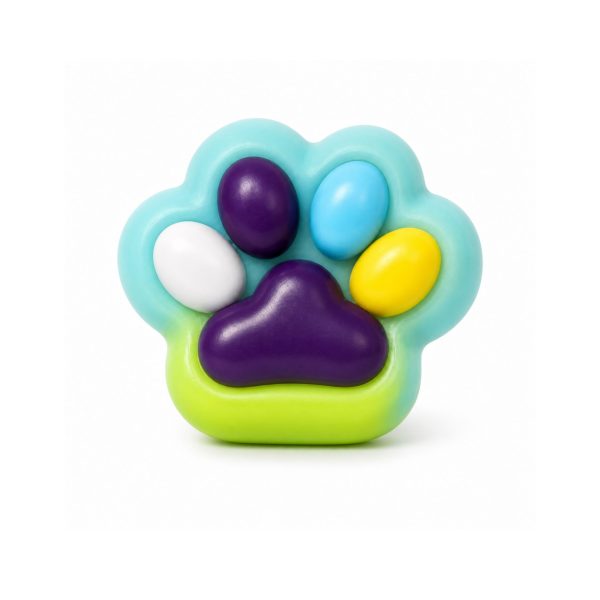 Jucărie Senzorială Antistres Squishy, Flippy, Model Lăbuță de Pisică, cu Revenire Lentă, 7.5 cm, Multicolor