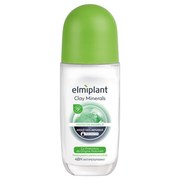 Deodorant Antiperspirant Roll-On, Elmiplant, Clay Minerals, 50 ml