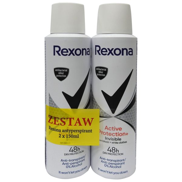 Deodorant, Rexona Motionsense Antipersirant, 2 X 150 ml Active Protection Invisble