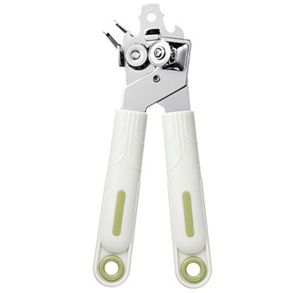 Desfacator de Conserve 3 in 1, Flippy, Instrument pentru Deschis Conserve, Sticle, Otel inoxidabil, Simplu de Utilizat, Maner Anti alunecare, 21.5 x 4.7 cm Alb