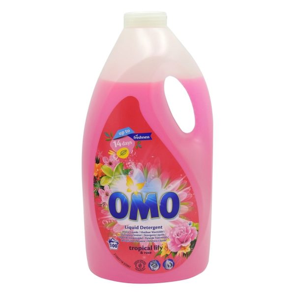 Detergent Lichid, Omo, 5 L Tropical Lily Rose 100 spalari