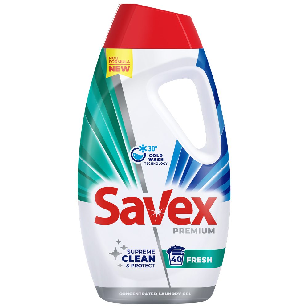 Detergent Lichid, Savex, 1.8 L Fresh 40 spalari