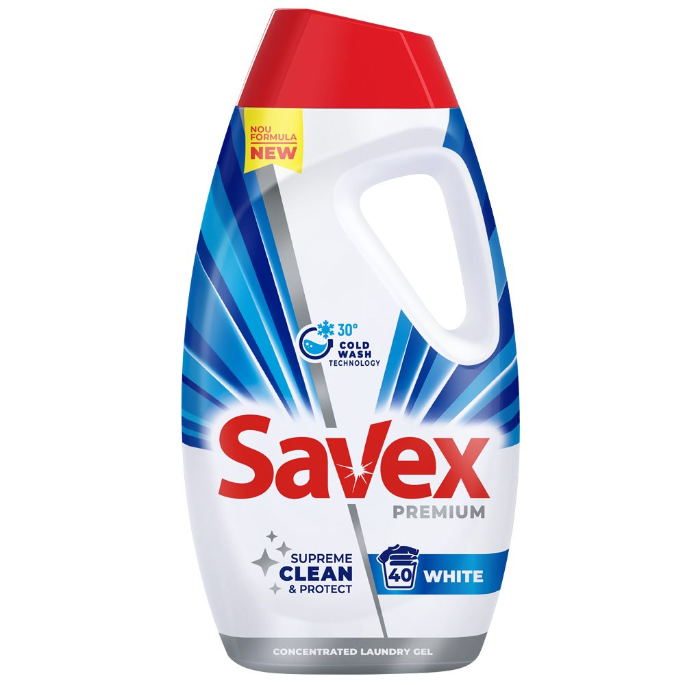 Detergent Lichid, Savex, 1.8 L White 40 spalari