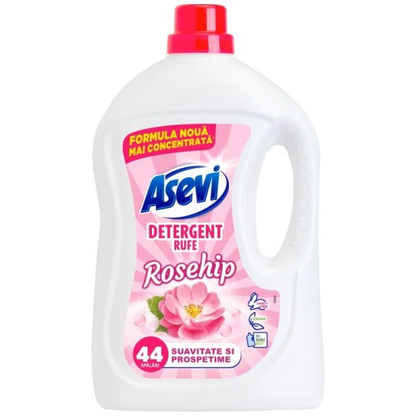 Detergent pentru Rufe, Asevi, Lichid 2.376 L Trandafir Salbatic 44 spalari