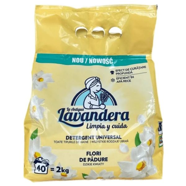 Detergent pentru Rufe Automat, Lavandera, 2 kg Flori de Padure 40 spalari