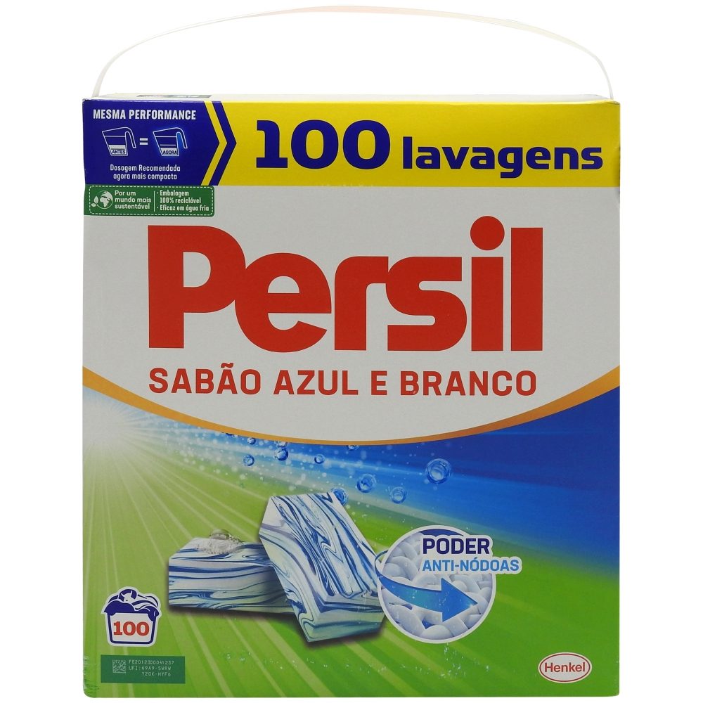Detergent pentru Rufe Automat, Persil, 4.95 kg Blue si White 100 spalari