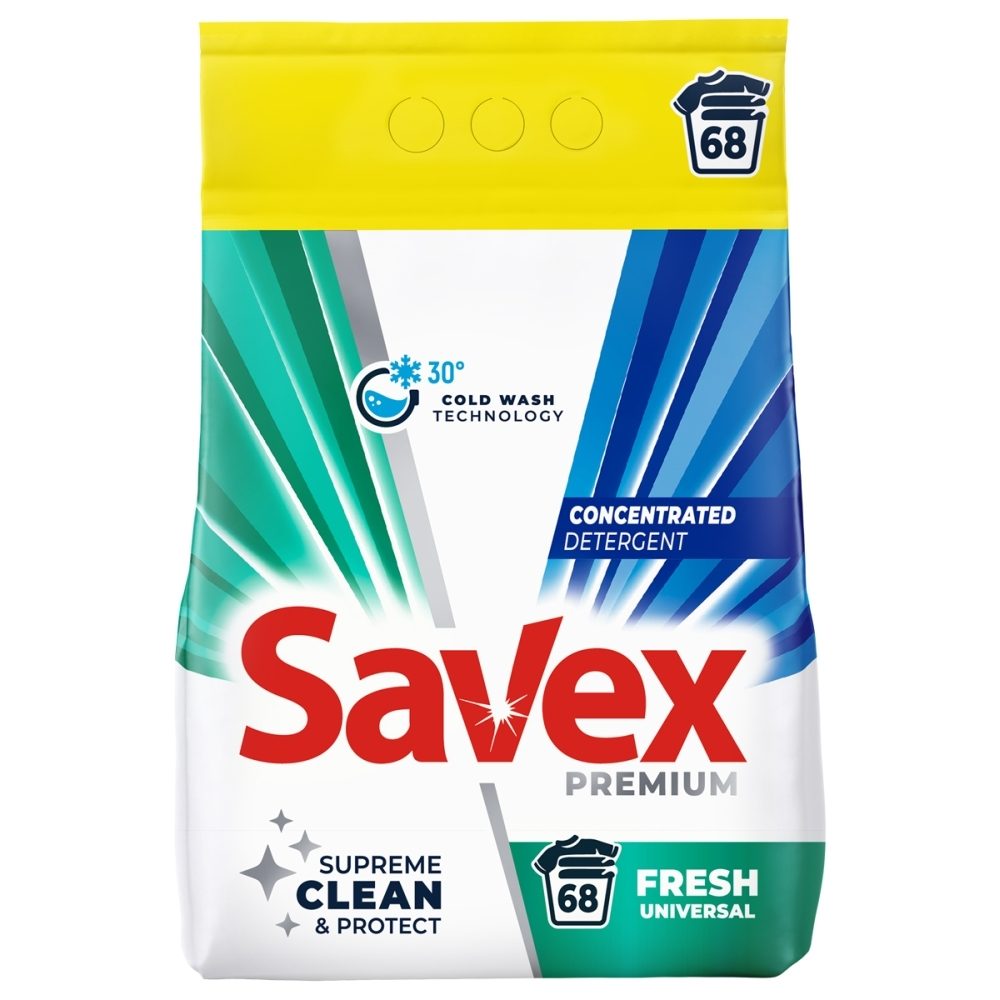 Detergent pentru Rufe Automat, Savex, 5.5 kg Fresh 68 spalari
