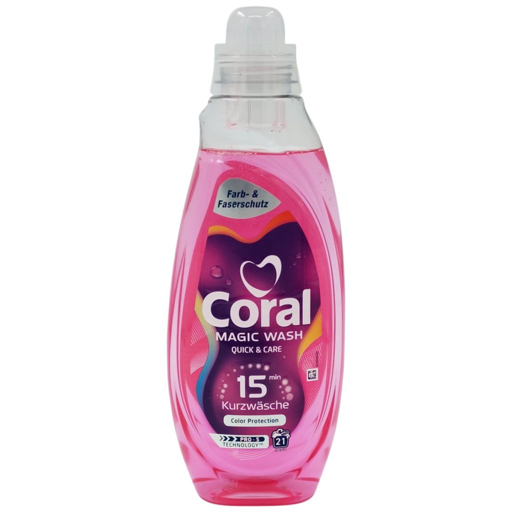 Detergent pentru Rufe, Coral Magic Wash, Gel 840 ml Color Protection, 21 spalari