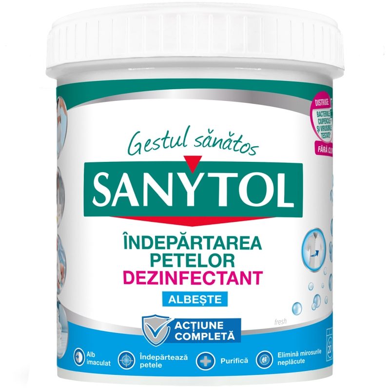 Dezinfectant, Sanytol, Pudra Indepartarea Petelor Rufe Albe 450 g