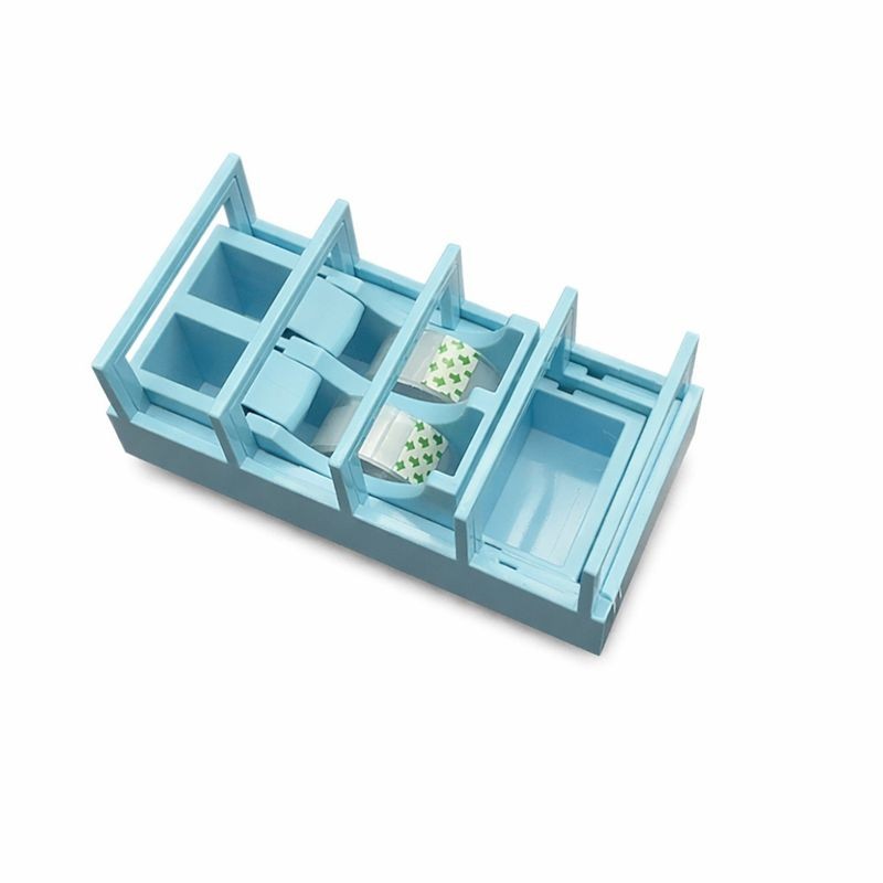 Dispenser de Banda Adeziva, Flippy, Suport pentru Banda Adeziva pentru Birou, Scoala, din Plastic, 15,5 x 7,7 x 7,4 cm, Albastru Pastel
