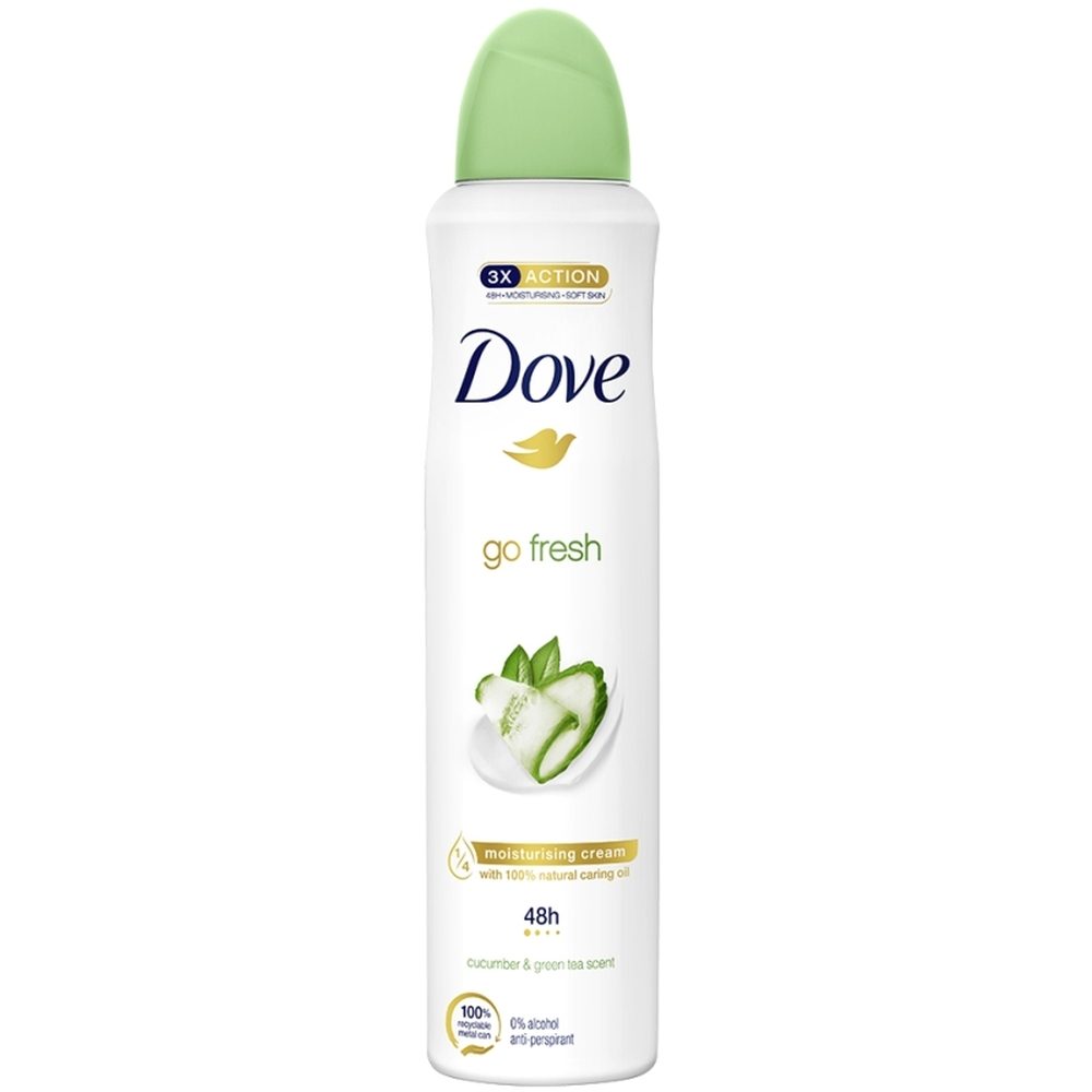 Antiperspirant Deo Spray, DOVE, Go Cucumber si Green Tea, 200 ml