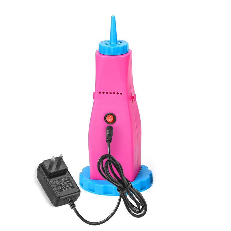 Pompa Electrica Pentru Umflat Baloane, din Plastic, Conectare la Retea, 10.5 x 10.5 x 21 cm, Portabila, Roz