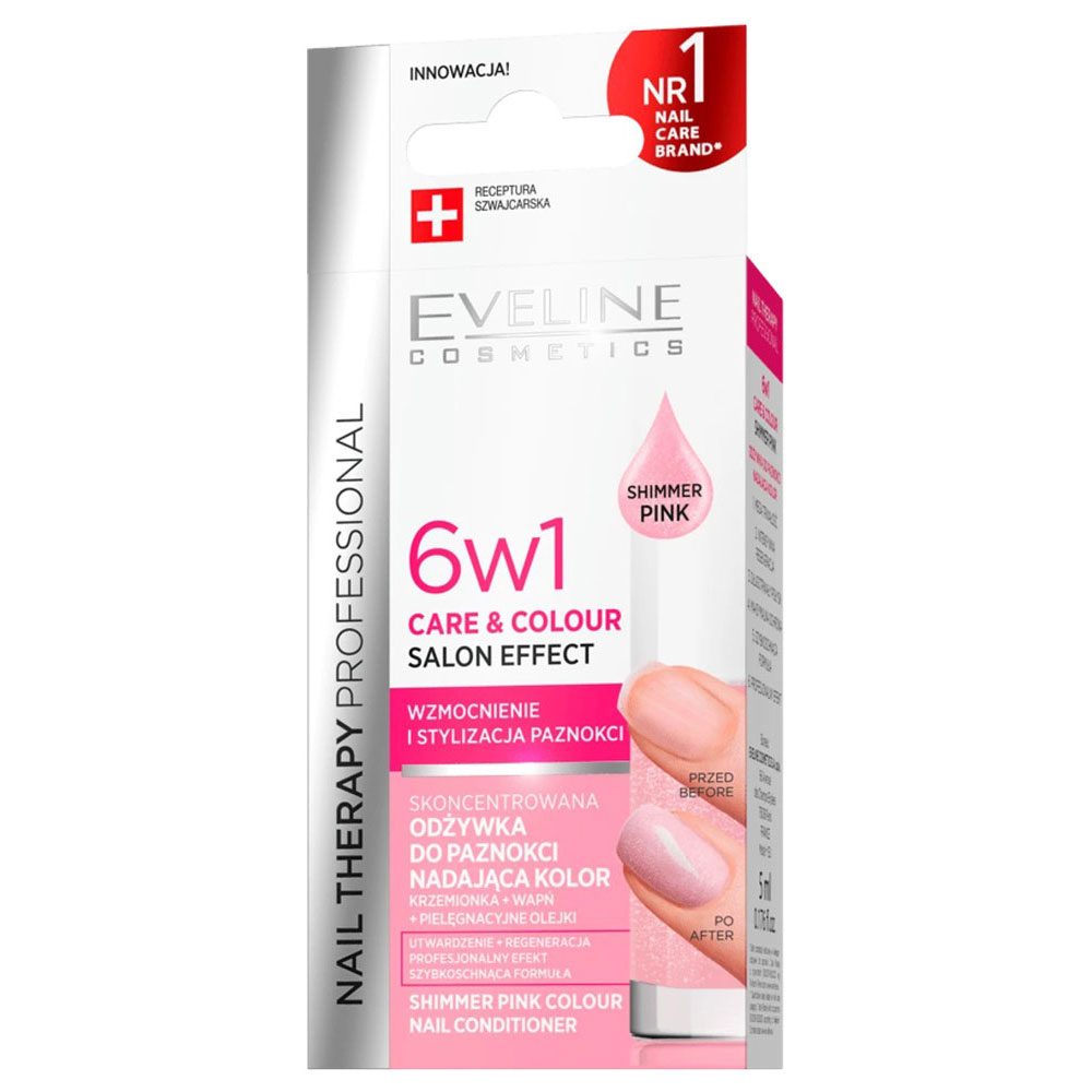 Eveline Nail Therapy 6in1 Shimmer Pink
