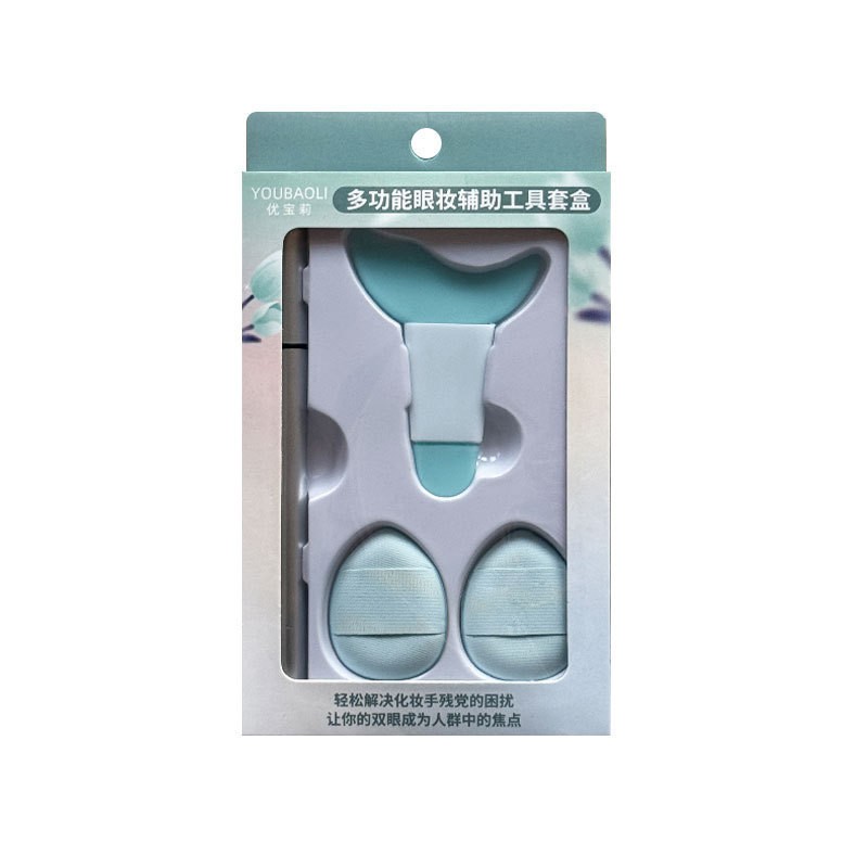 Kit de Aplicare Tuș Flippy pentru Începători, 4 Piese, Șablon Eyeliner și Accesorii Machiaj, Tuș Impermeabil Negru, Cutie Mint