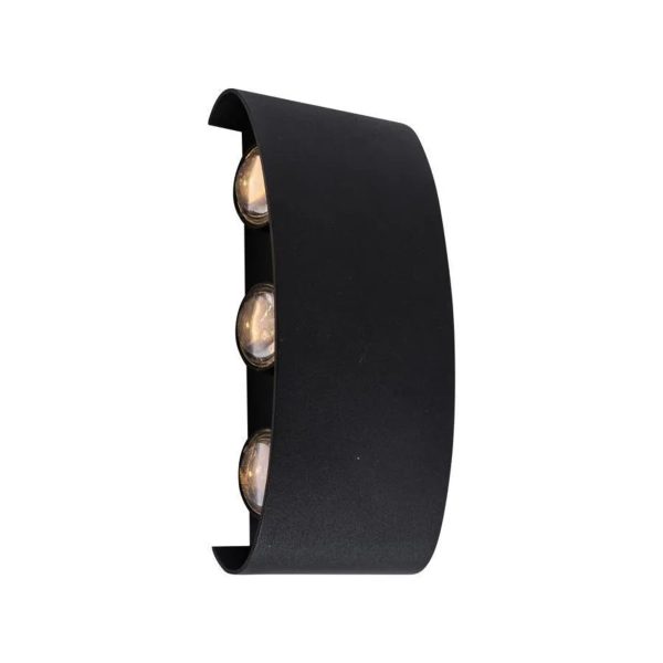 Fantas Aplica LED de Exterior si Interior, 6 Surse x 1W, IP65, Metalic, Negru, 3000K