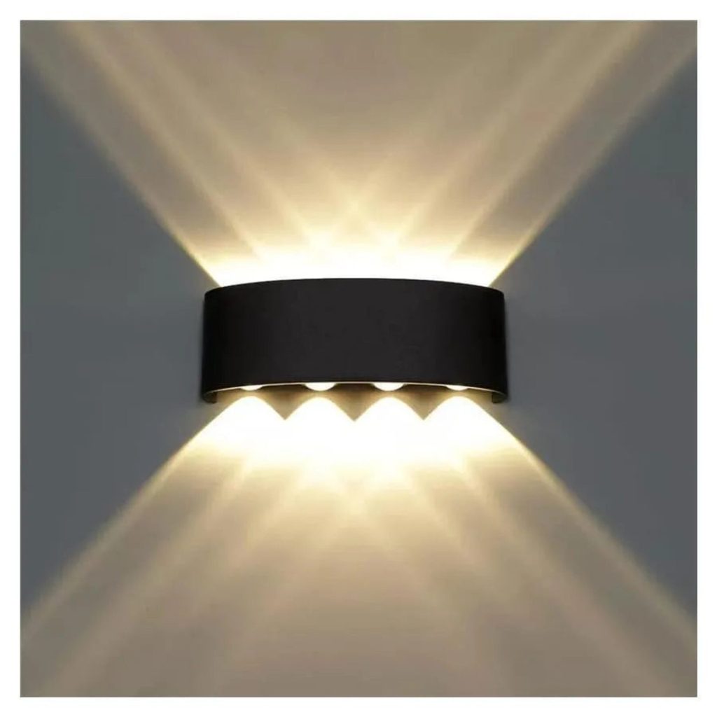 Fantas Aplica LED de Exterior si Interior, 8 Surse x 1W, IP65, Metalic, Negru, 3000K