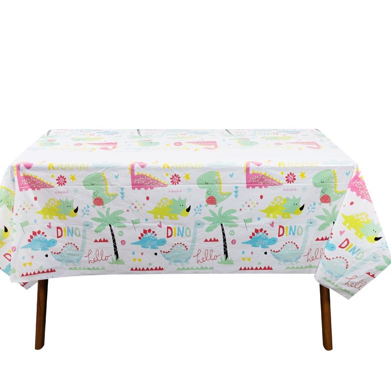 Fata de Masa Dreptunghiulara, Flippy, Colectia Dino Park, 180 x 108 cm, din PE, Anti-pete, Impermeabila, Multicolor