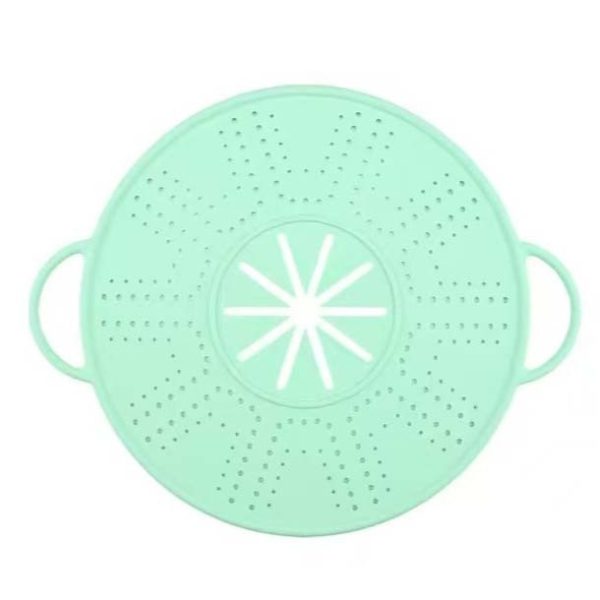 Capac Sita pentru Tigaie, Flippy, 28 inch, Capac din Silicon pentru Scuregere, Rezistent la Remperaturi ridicate, Anti-Stropire, Deflector de Ulei, Verde deschis