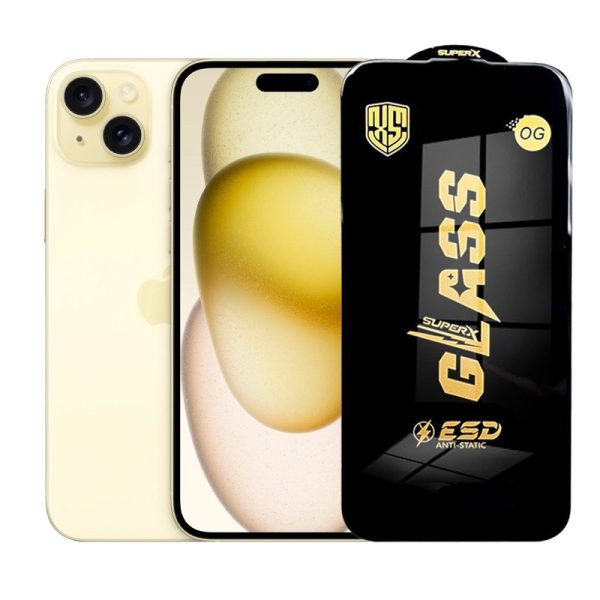Folie de Protectie pentru iPhone 15 Plus, Flippy, Sticla Securizata ESD, Margini Negre, Rezistenta la Zgirieturi, Antistatica, 0.35 mm, Transparenta