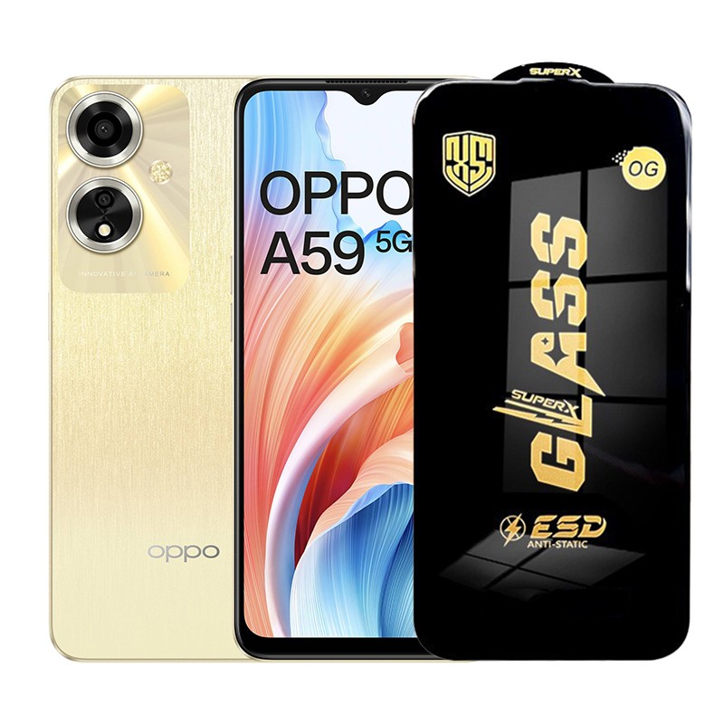 Folie de Protectie pentru Oppo A59, Flippy, Sticla Securizata ESD, Margini Negre, Rezistenta la Zgirieturi, Antistatica, 0.35 mm, Transparenta