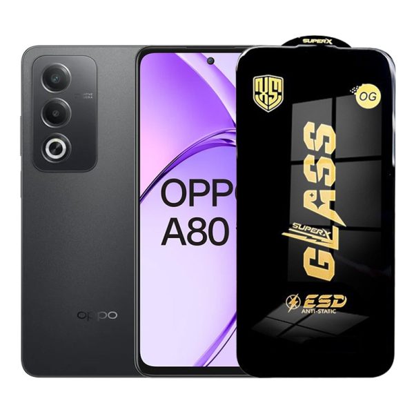 Folie de Protectie pentru Oppo A80, Flippy, Sticla Securizata ESD, Margini Negre, Rezistenta la Zgirieturi, Antistatica, 0.35 mm, Transparenta
