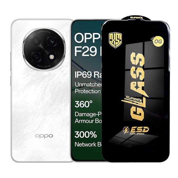 Folie de Protectie pentru Oppo F29, Flippy, Sticla Securizata ESD, Margini Negre, Rezistenta la Zgirieturi, Antistatica, 0.35 mm, Transparenta