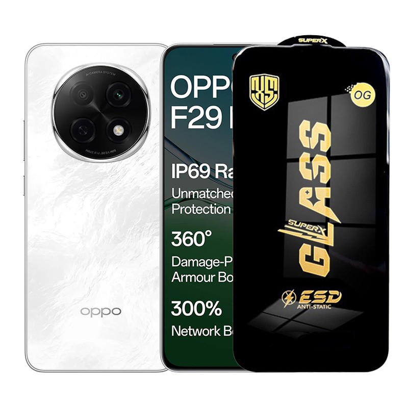Folie de Protectie pentru Oppo F29, Flippy, Sticla Securizata ESD, Margini Negre, Rezistenta la Zgirieturi, Antistatica, 0.35 mm, Transparenta