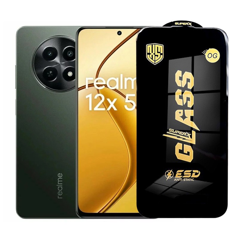 Folie de Protectie pentru Realme 12x, Flippy, Sticla Securizata ESD, Margini Negre, Rezistenta la Zgirieturi, Antistatica, 0.35 mm, Transparenta