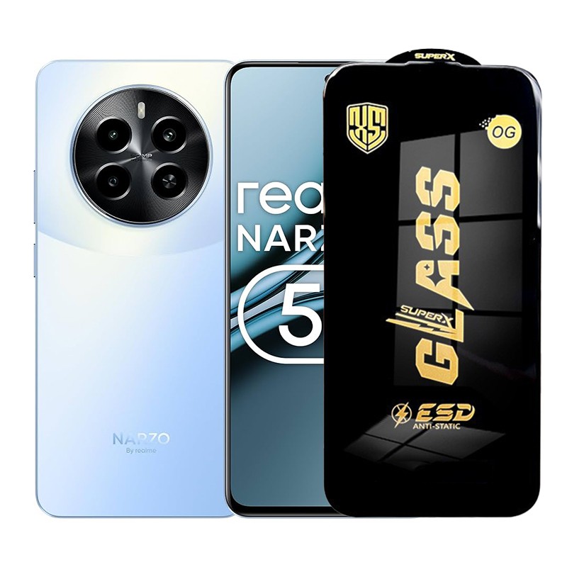 Folie de Protectie pentru Realme Narzo 70 Pro, Flippy, Sticla Securizata ESD, Margini Negre, Rezistenta la Zgirieturi, Antistatica, 0.35 mm, Transparenta