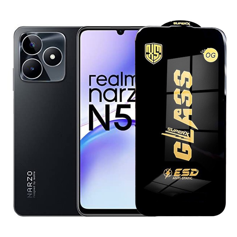 Folie de Protectie pentru Realme Narzo N53, Flippy, Sticla Securizata ESD, Margini Negre, Rezistenta la Zgirieturi, Antistatica, 0.35 mm, Transparenta