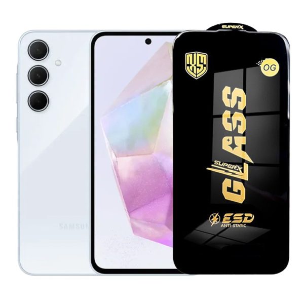 Folie de Protectie pentru Samsung Galaxy A35, Flippy, Sticla Securizata ESD, Margini Negre, Rezistenta la Zgirieturi, Antistatica, 0.35 mm, Transparenta