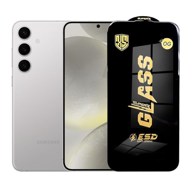 Folie de Protectie pentru Samsung Galaxy S24+, Flippy, Sticla Securizata ESD, Margini Negre, Rezistenta la Zgirieturi, Antistatica, 0.35 mm, Transparenta